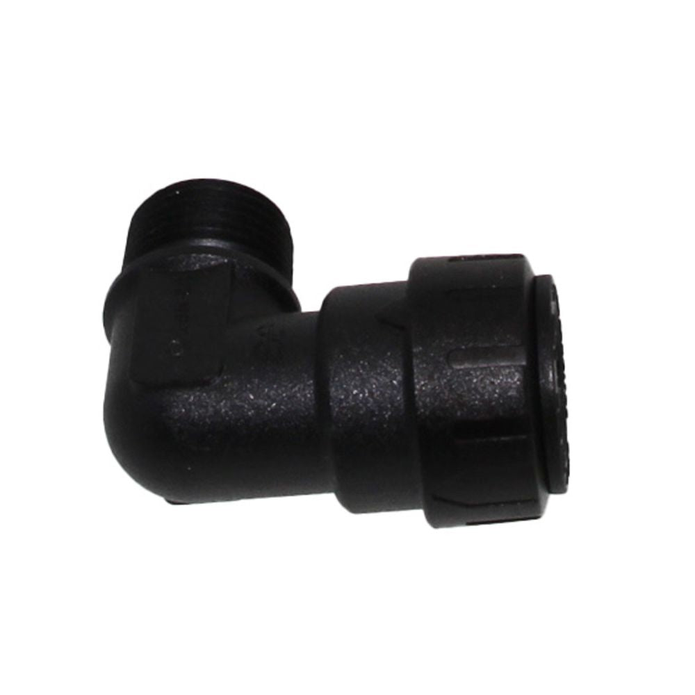 John Guest Black Male Fixed Elbow - 1/2 CTS x 1/2 MPT