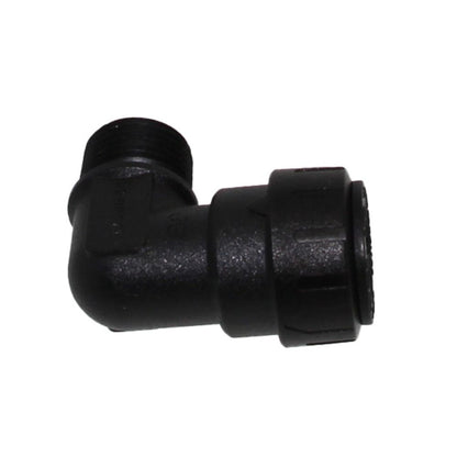 John Guest Black Male Fixed Elbow - 1/2 CTS x 1/2 MPT