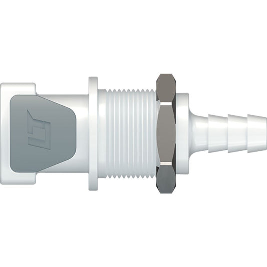 LinkTech 50AC Series Panel Mt. Female, Non-valved, 1/4" HB, Natural Acetal