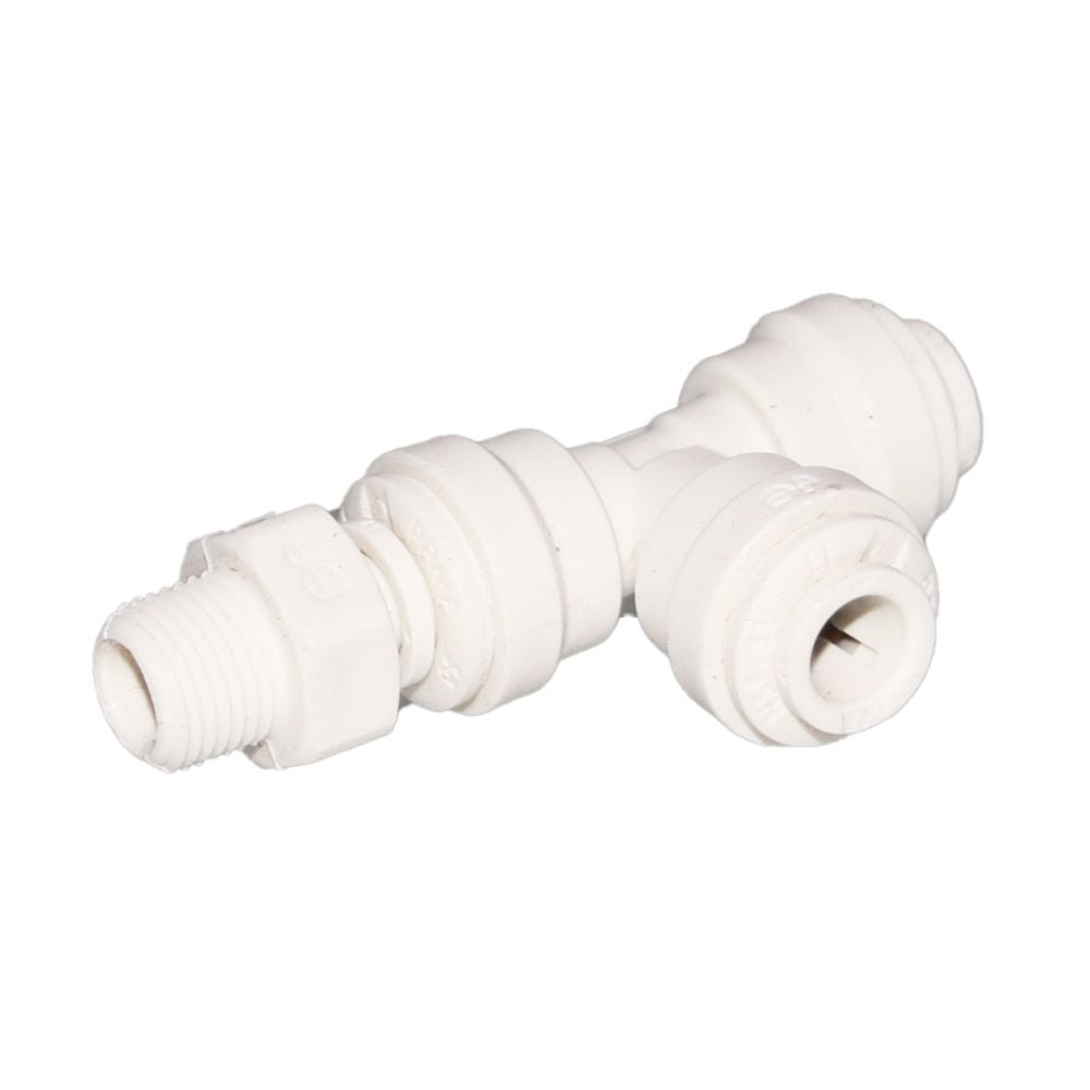 John Guest Polypropylene Swivel Male Run Tee - 1/4 x 1/8 NPTF