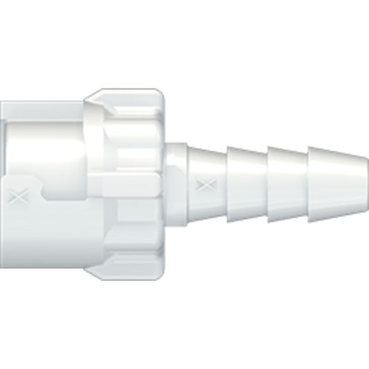 LinkTech 10AC Series Straight Female, Non-valved, 1/8" HB, Natural Acetal, Buna N