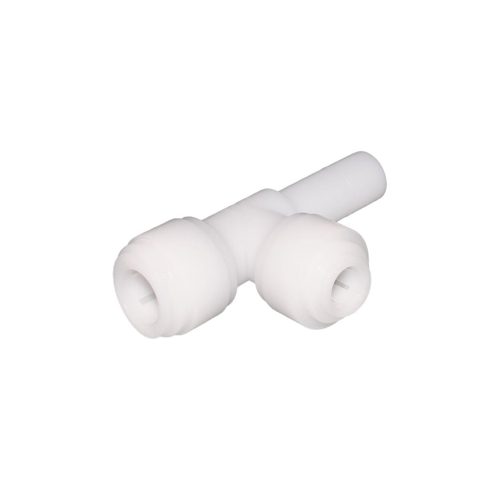 NeoFit - Acetal Natural White Stem Run Tee 1/2" tube x 3/8" tube x stem 1/2"