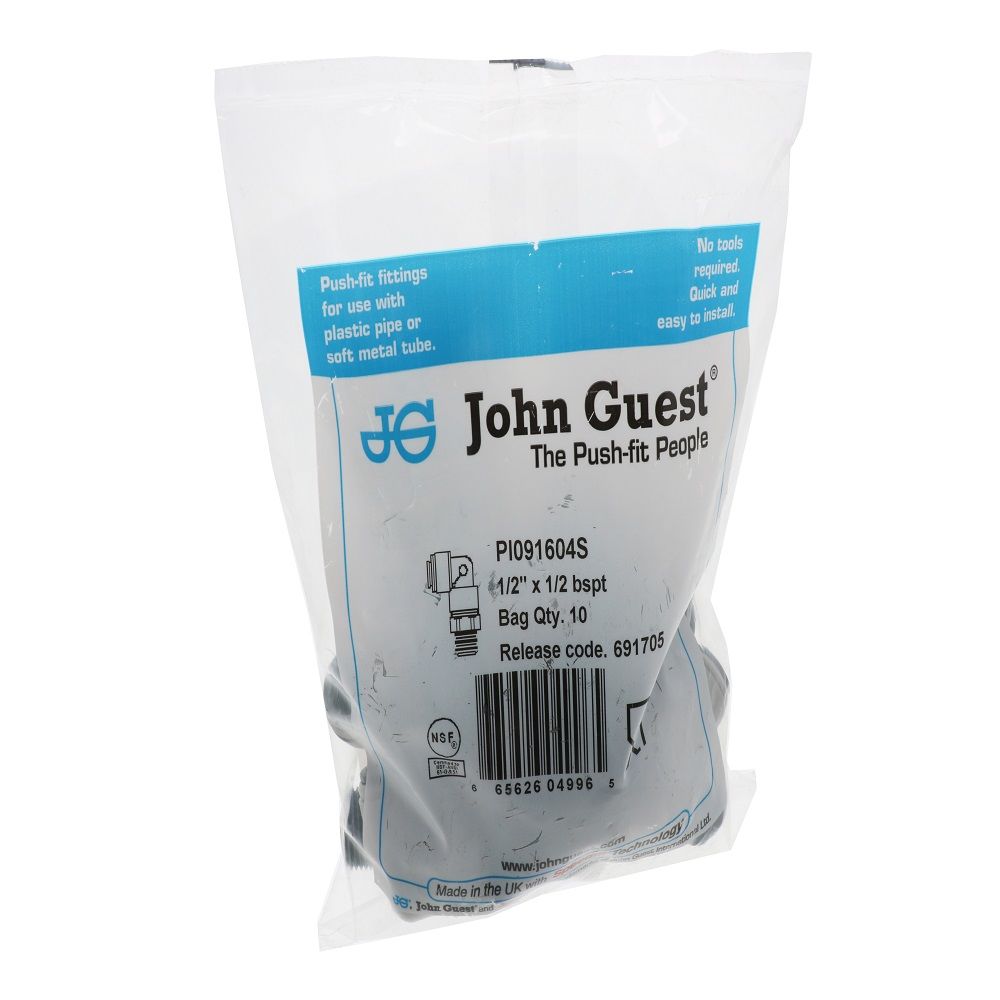 John Guest Swivel Elbow BSPT - 1/2 x 1/2  BSPT