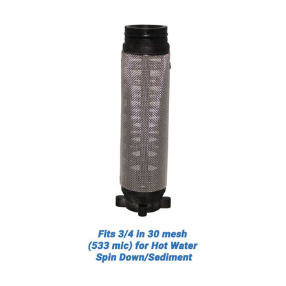 Rusco/Vu-Flow Hot Water Filter Screens for Spin-Down/Sediment Filters - Fits 3/4 in 60 mesh [254 mic] for Hot Water Spin Down/Sediment