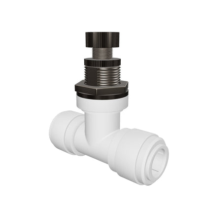 NeoFit - Acetal Natural White Flow Control Bulkhead 3/8" tube