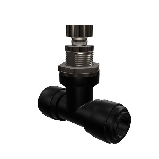 NeoFit - Acetal Black Flow Control Bulkhead 10mm tube