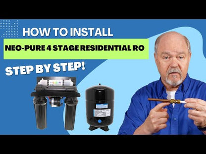 Neo-Pure Residential 4 Stage Full Solution RO System 50 GPD with Alkaline Remineralizer, Permeate Pump