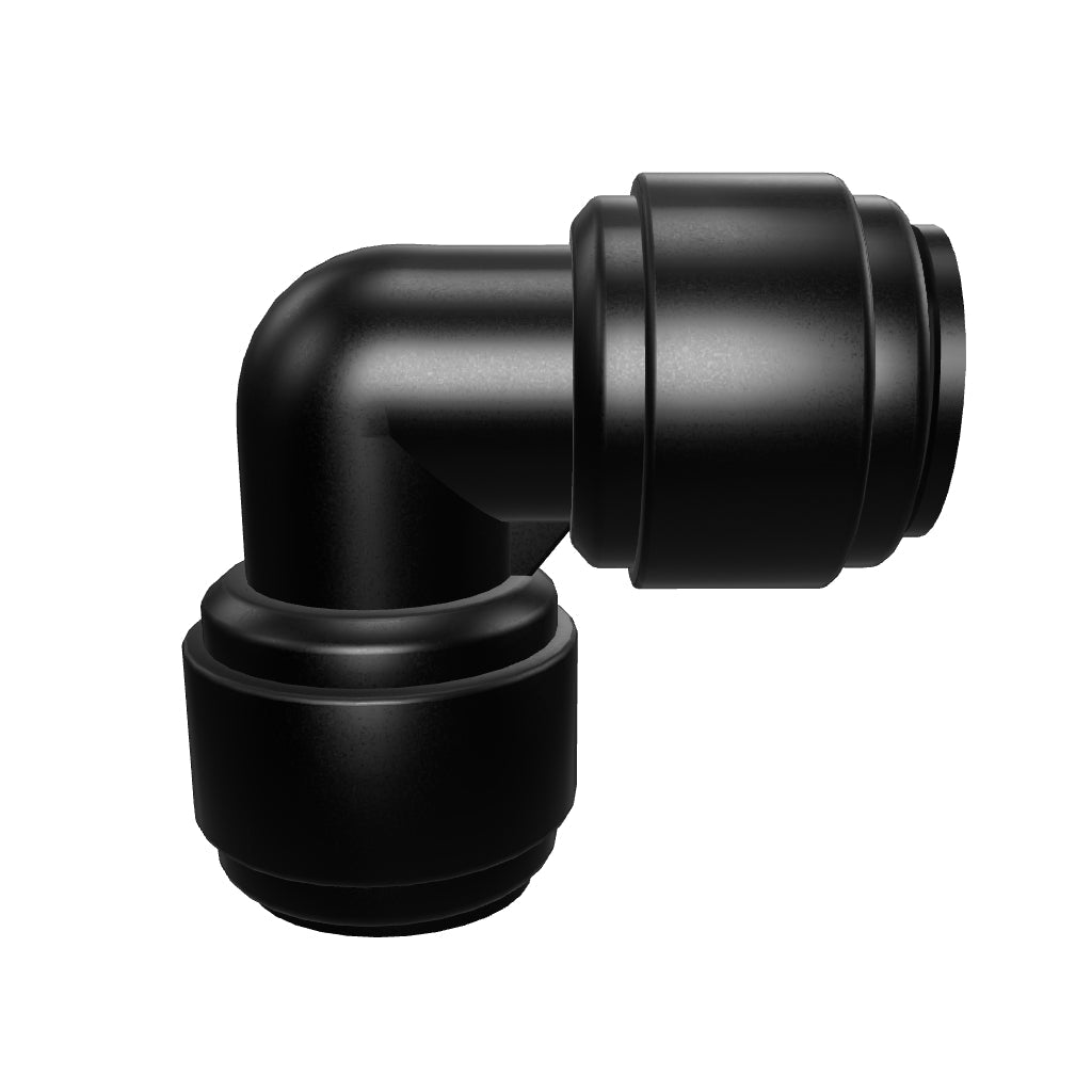 NeoFit - Acetal Black Union Elbow 12mm tube x 12mm tube