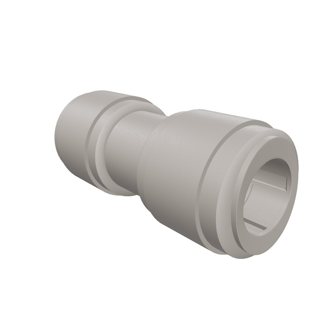 NeoFit - Acetal Gray Union Connector 3/8" tube x 8mm [5/16"] tube
