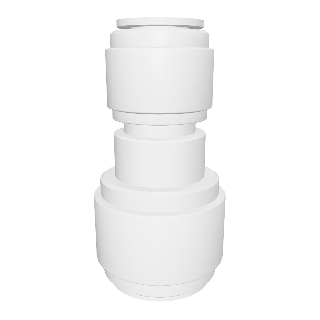 NeoFit - Acetal Natural White Reducing Union Connector- 3/8"tube OD x 1/4"tube OD