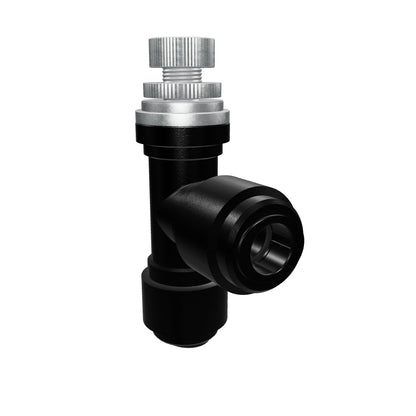 NeoFit - Acetal Black Flow Control Elbow Union 3/8" tube