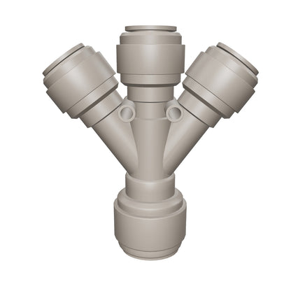 NeoFit Acetal Gray Three Way Divider 1/2" tube x 3/8" tube