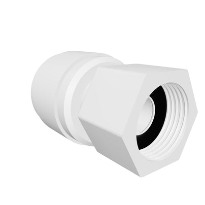 NeoFit - Acetal Natural White Female Adapter 3/8" tube x 1/4"NPTF - Flat Type