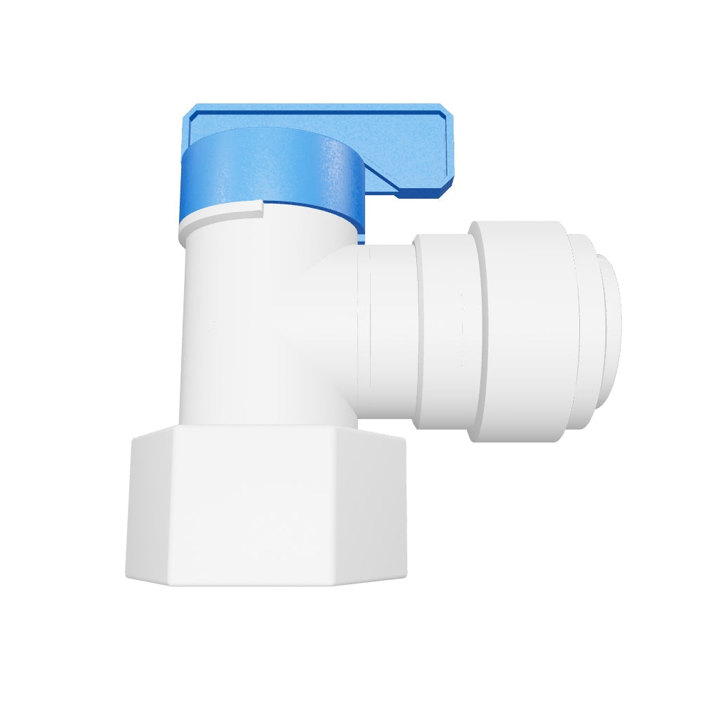 NeoFit - Acetal White Tank Valve Female Elbow 3/4" FPT x 5/8" tube