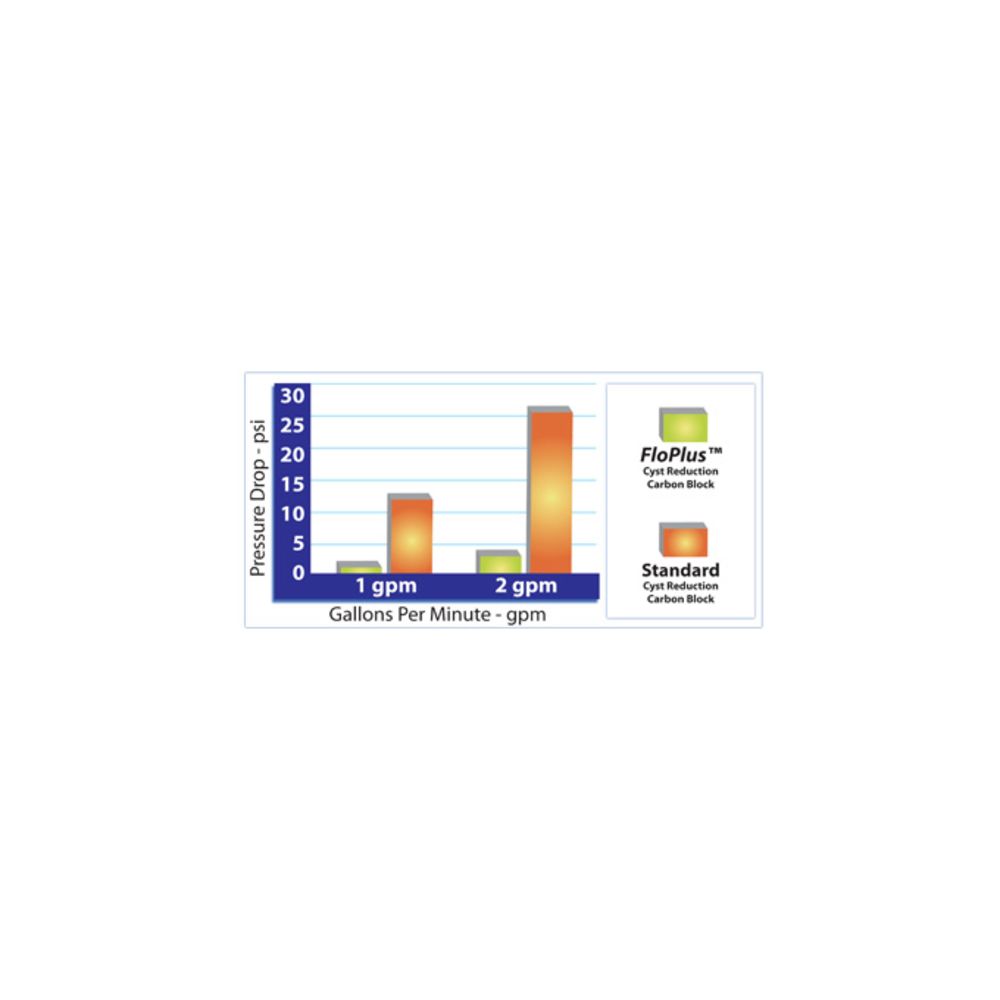 Pentek 455906-43 FloPlus-20BB BigBlue CTO/Cyst 0.5 mic Filter