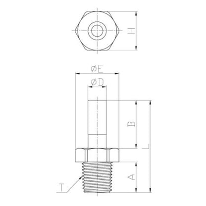 NeoFit - Acetal Black Stem Adapter 8mm [5/16"] stem x 1/8"NPTF