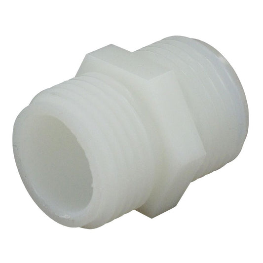 Garden Hose Hex Nipple Nylon  - 3/4 MGHT x 3/4 MGHT