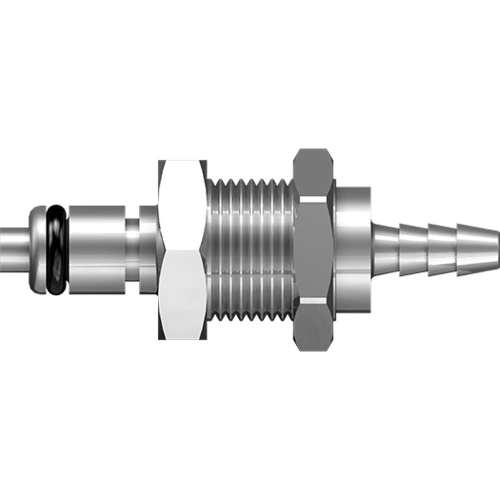 LinkTech 20CB Series Panel Mt. Male, Valved, 1/8" HB, Chrome Brass, Buna N
