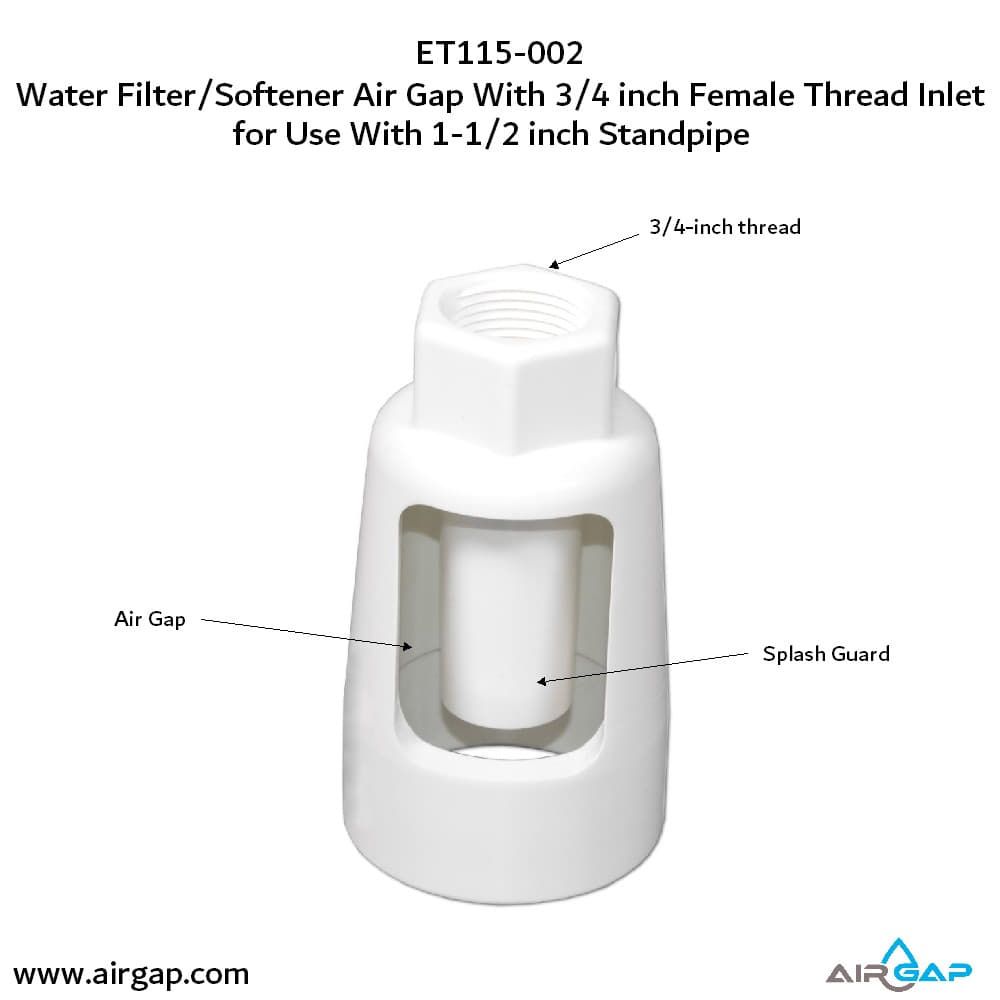 Standpipe Airgap - 1.5" PVC 40 / ABS,  3/4" FPT G15