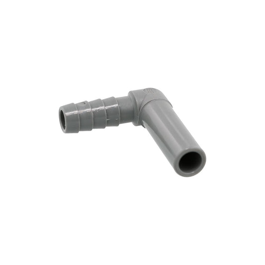 John Guest Stem Elbow Barb Connector  - 3/8 OD Stem x 5/16 ID Barb