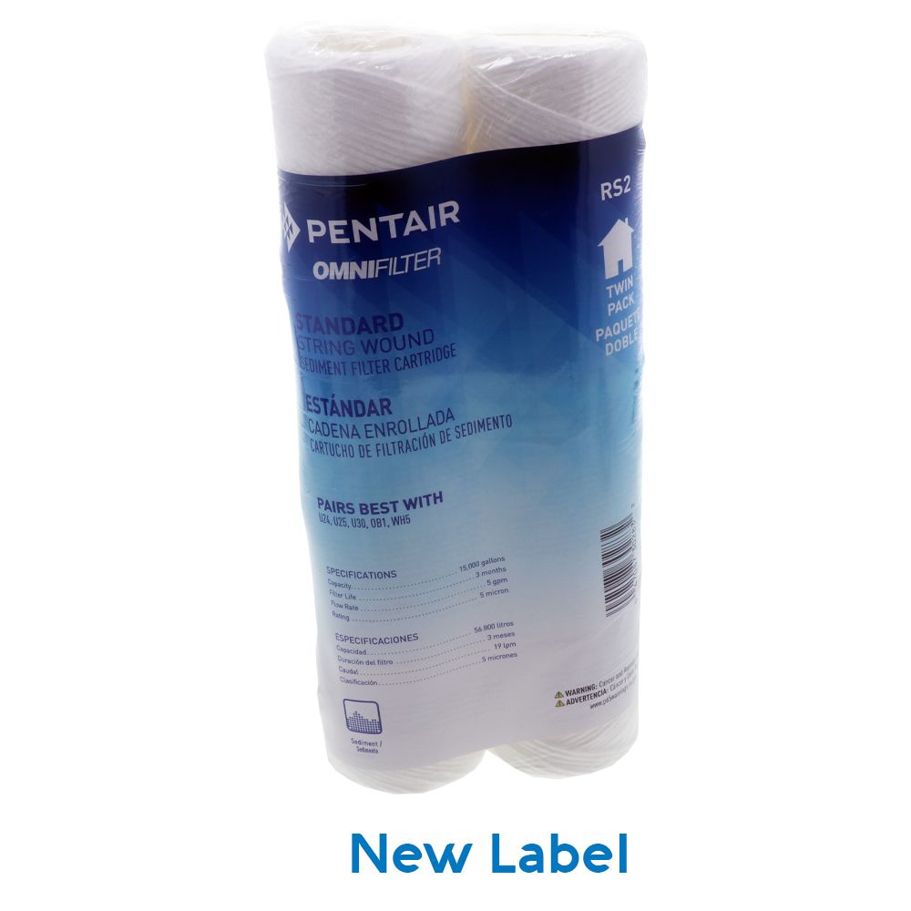 Omnifilter RS2-DS String Wound Polypropylene 5 Micron Filter - 6-Pack