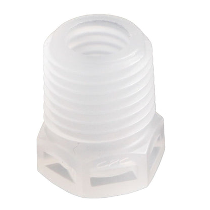 Colder N8P Plug Fitting, 1/4 NPT, Natural Polypropylene