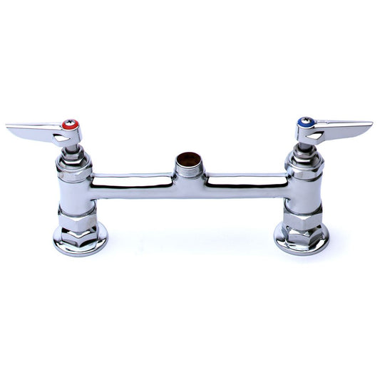 T&S Brass B-0220-LN Deck Mount Swivel Base Mixing Faucet, 8" Centers, No Nozzle