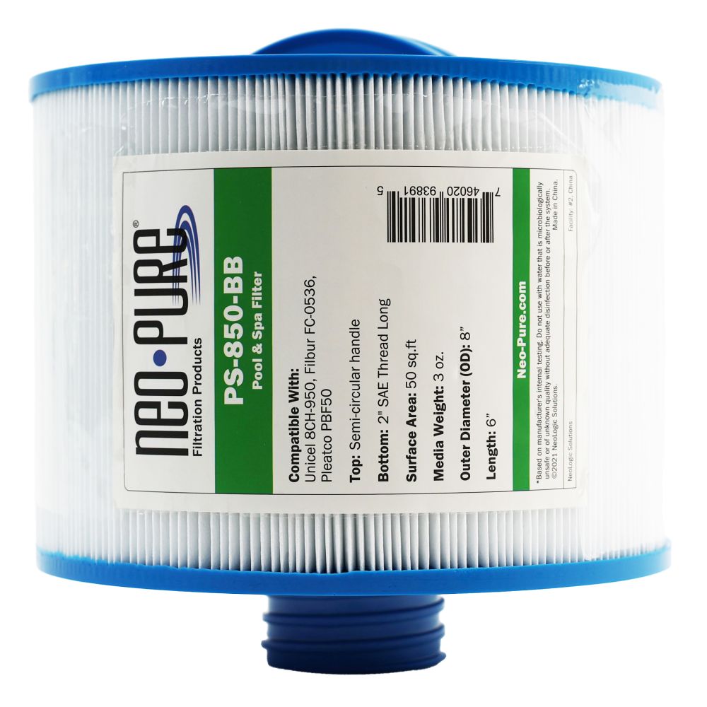 Neo-Pure PS-850-BB Pool and Spa Filter 8" x 6"