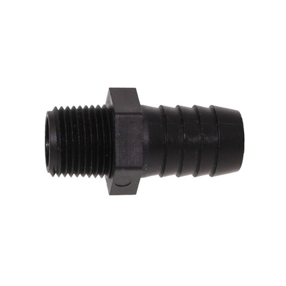 Male Barb Adapter - 5/8 ID x 3/8 MNPT - Black Polypropylene