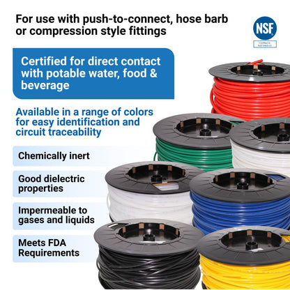 Red 5/8" OD LLDPE Polyethylene Tubing