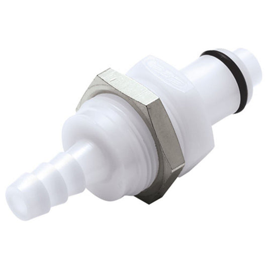 PLCD42004 Valved Panel Mount Hose Barb Coupling Insert 1/4 ID Barb