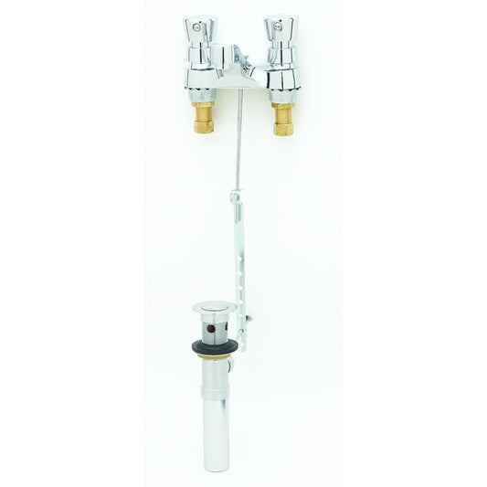 T&S Brass B-0830 Deck Mount Slow Self-Closing Centerset Lavatory Metering Faucet w/ Pop-up