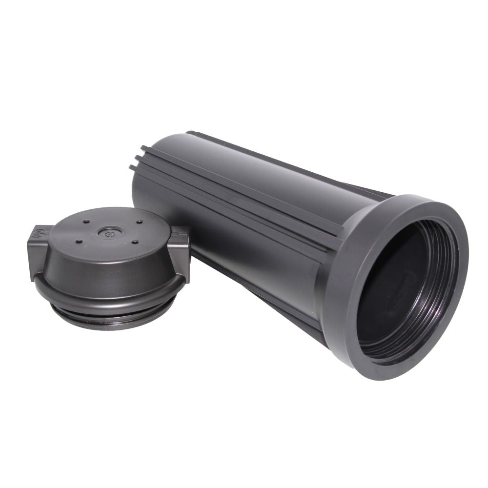10" Neo-Pure SlimLine Flat Cap Housing NSF Black Cap/Black Sump - 1/4" No Pressure Relief