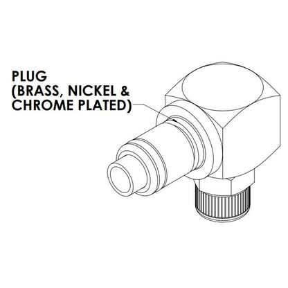 LinkTech 40CB Series Elbow Male, Valved, 1/4" PTF, Chrome Brass