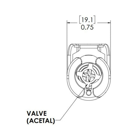 LinkTech 1/4 Hose Barb Valved In-Line Acetal Coupling Body Viton O-Ring [PLCD17004V]