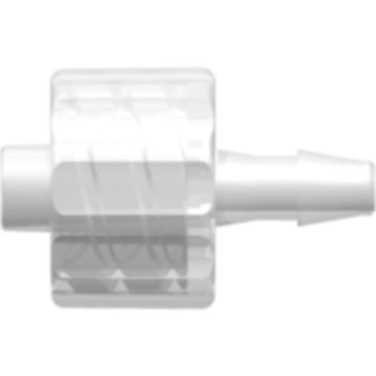 LinkTech Male Luer Integral Lock Ring to 200 Series Barb, 3/32" [2.4 mm] ID Tubing, Natural Polypropylene