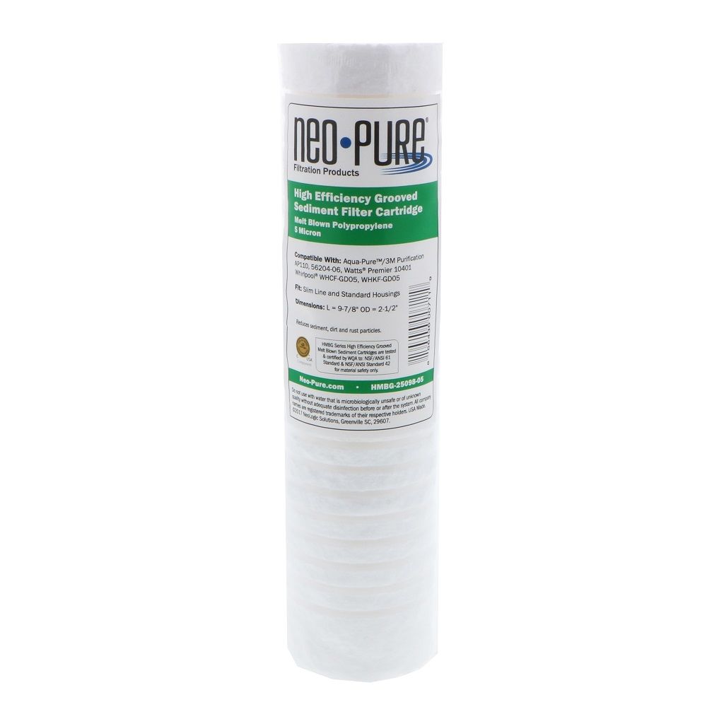Neo-Pure HMBG-25098-05 9-7/8" High Efficiency Grooved Meltblown Filter 5 micron