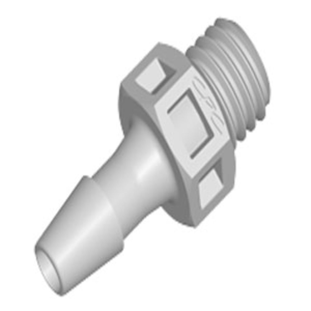 KS4 Straight Fitting Natural Polypropylene 1/4-28 UNF X 1/8 HB