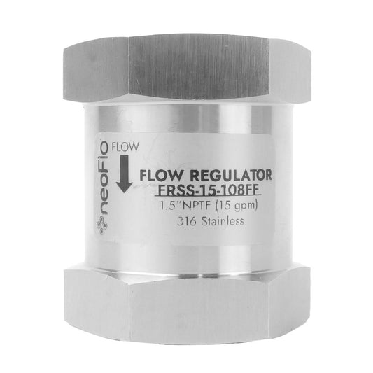 neoFlo Stainless Steel  Flow Restrictor 15 GPM 316SS 1.5" FPT x FPT