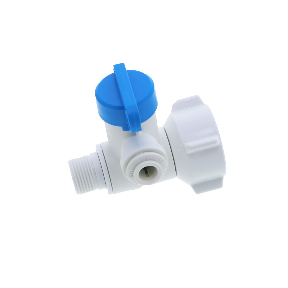John Guest Plastic Angle Stop Adapter Valve Lead-Free - 3/8 x 1/2 x 1/4
