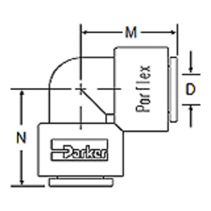 Kynar PVDF Elbow Union - 3/8 x 1/4