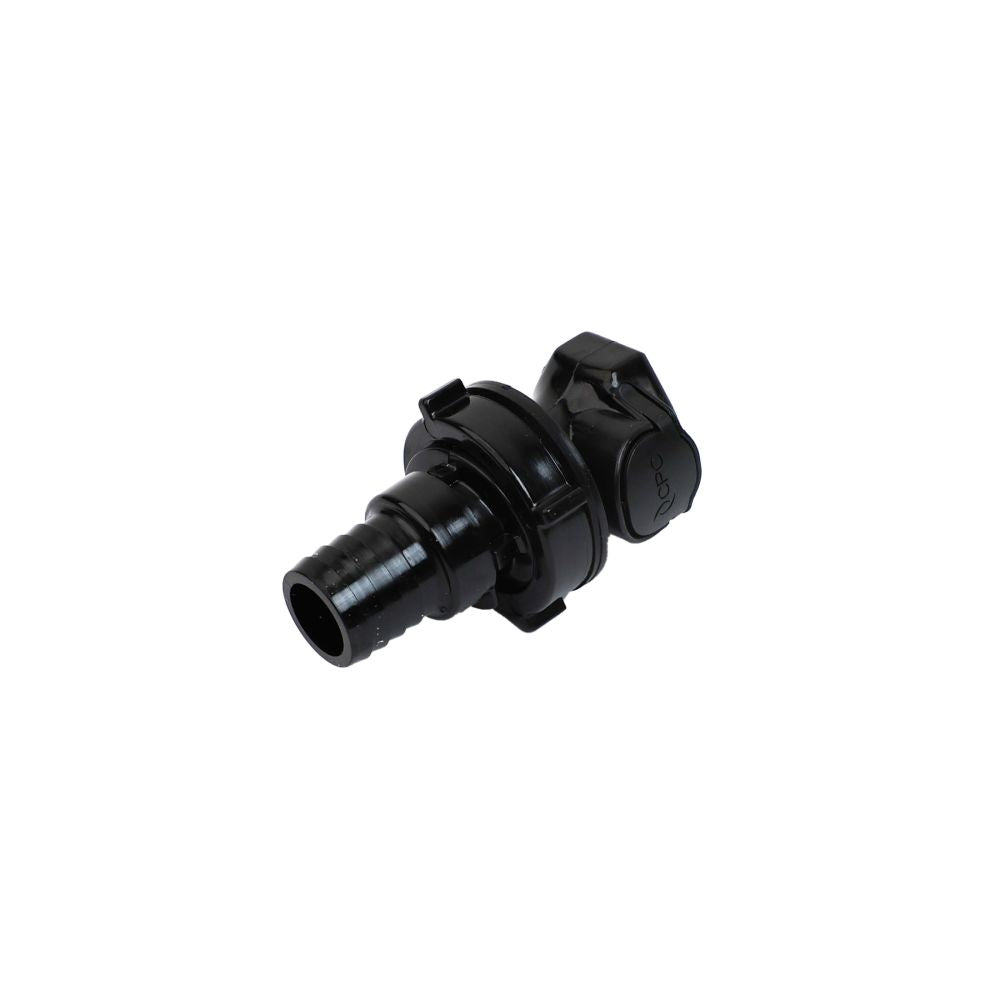 HFCD161257 Valved Panel Mount Hose Barb Coupling Body  3/4 ID Barb
