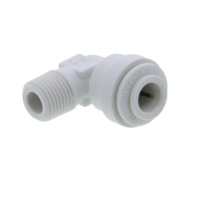 John Guest Fixed Elbow NPTF Polypro - 1/4 x 1/8 NPTF