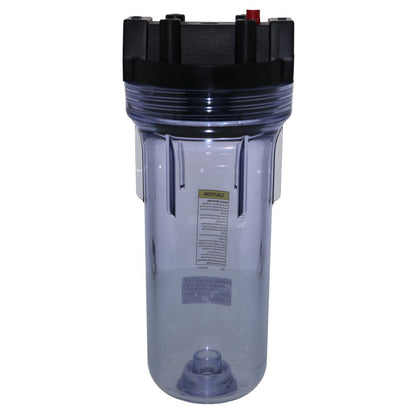 Pentek 150435 10" Standard Water Filter Housing Black/Clear w/ PR - 3/4" FPT