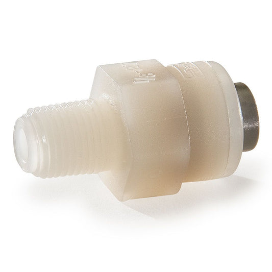 Kynar PVDF Male Connector - 3/8 x 1/2 NPTF