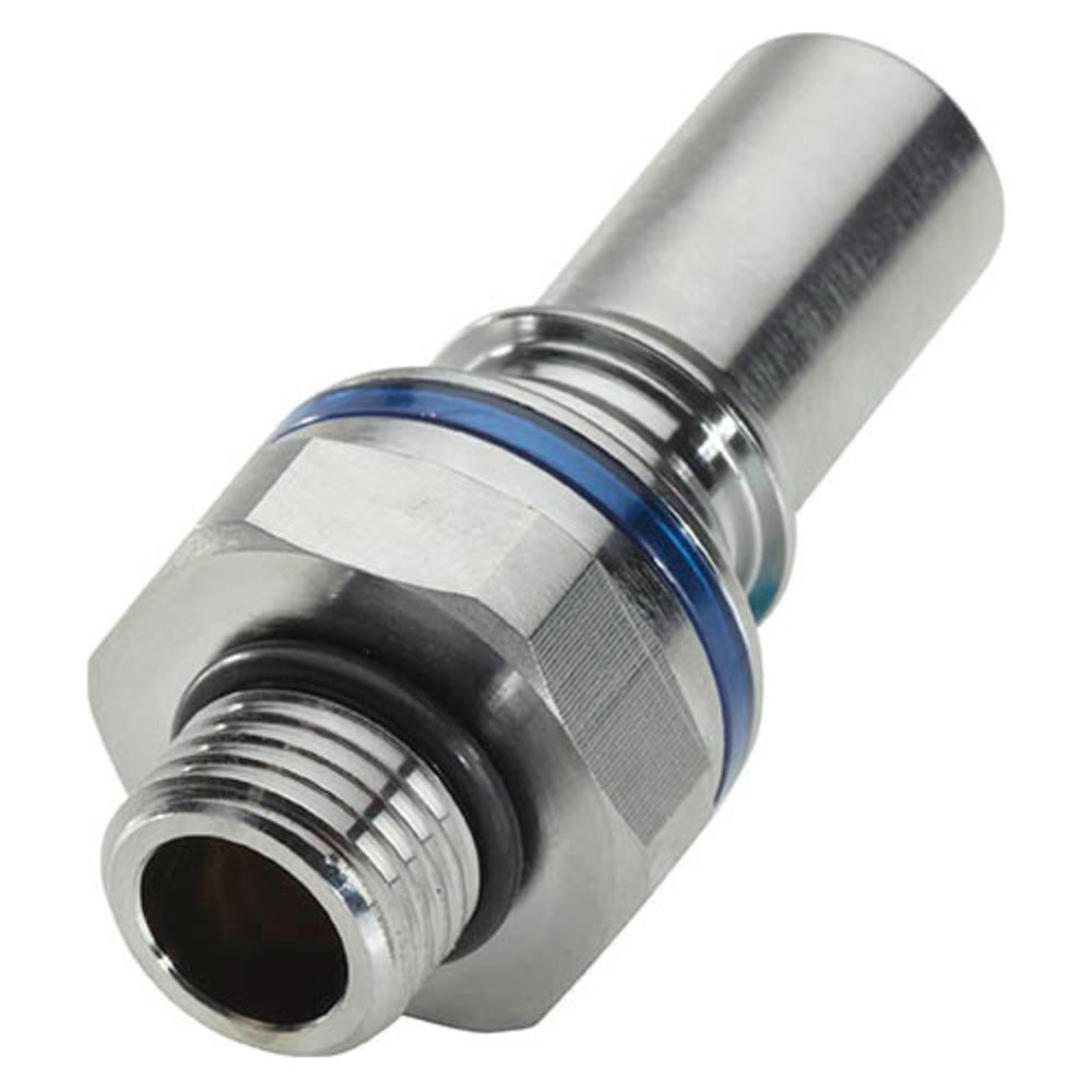 LQ6D46006BLU Valved Straight Thread Liquid Cooling Coupling Insert 3/8 SAE Cool Blue