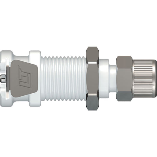 LinkTech 20AC Series Panel Mt. Female, Non-valved, 1/4" PTF, Natural Acetal