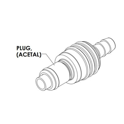 LinkTech 40AC InLine Plug, Valved, 1/4" HB