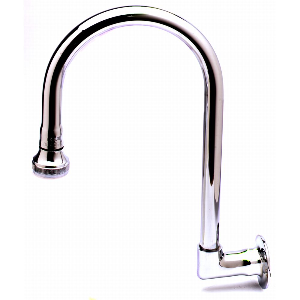 T&S Brass B-0535 Rigid Gooseneck Wall Mount with rosespray