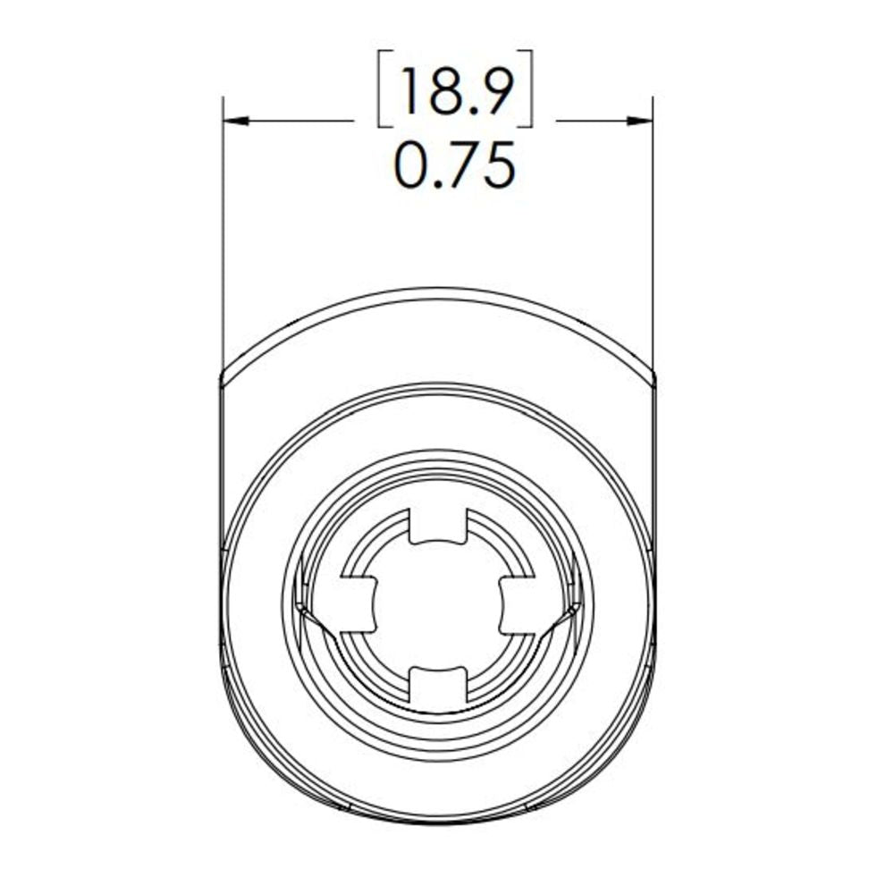LinkTech 50AC Series Straight Female, Non-valved, 3/8" HB, Natural Acetal Long Body